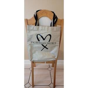 VICTORIA'S SECRET LIMITED EDITION LARGE GOLD SPARKLE CARRYALL TOTE BAG (NWOT)